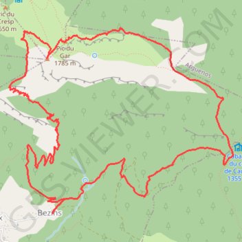 Itinéraire Pic du Gar et pic Saillant, distance, dénivelé, altitude, carte, profil, trace GPS