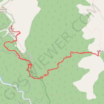 Itinéraire Sestrales, distance, dénivelé, altitude, carte, profil, trace GPS