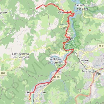 Itinéraire Itinéraire de 1 Rue de Chazourne, 43110 Aurec-sur-Loire, France à 32 Imp. de la Vierge, 42170 Chambles, France, distance, dénivelé, altitude, carte, profil, trace GPS