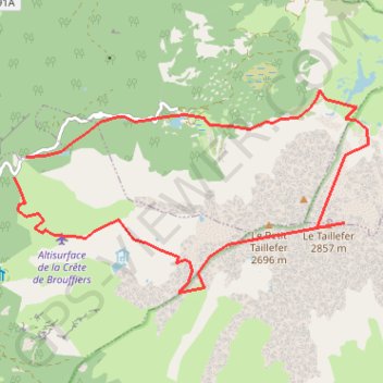 Itinéraire Sortie Taillefer, distance, dénivelé, altitude, carte, profil, trace GPS