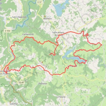 Itinéraire Les lacs de la Viadène - Entraygues-sur-Truyère, distance, dénivelé, altitude, carte, profil, trace GPS