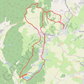 Itinéraire Circuit de à Belmont (Isère), distance, dénivelé, altitude, carte, profil, trace GPS