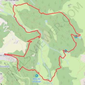 Itinéraire A.F raquette Sous le plateau du Cornafion.JM Club., distance, dénivelé, altitude, carte, profil, trace GPS
