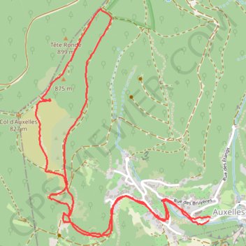 Itinéraire Ascension du Mont Ménard depuis Auxelles-haut, distance, dénivelé, altitude, carte, profil, trace GPS