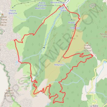 Itinéraire Gresse en Vercors, distance, dénivelé, altitude, carte, profil, trace GPS