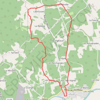 Itinéraire Le chemin du Causse - Cubjac, distance, dénivelé, altitude, carte, profil, trace GPS