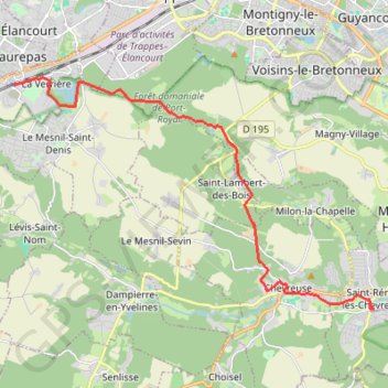 Itinéraire La Verrière - Saint Rémy, distance, dénivelé, altitude, carte, profil, trace GPS