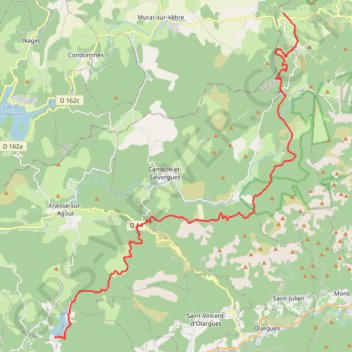 Itinéraire Grande Traversée de l'Hérault - itinéraire Nord - de Fagairolles au Lac de Vésoles, distance, dénivelé, altitude, carte, profil, trace GPS
