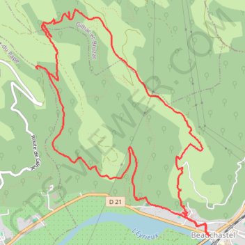Itinéraire Rando Pédestre à BEAUCHASTEL, distance, dénivelé, altitude, carte, profil, trace GPS