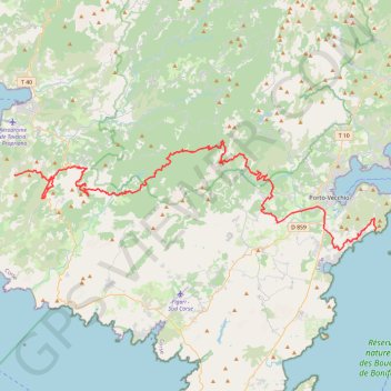 Itinéraire Mare a Mare sud etape 3 la conca palombaggia, distance, dénivelé, altitude, carte, profil, trace GPS