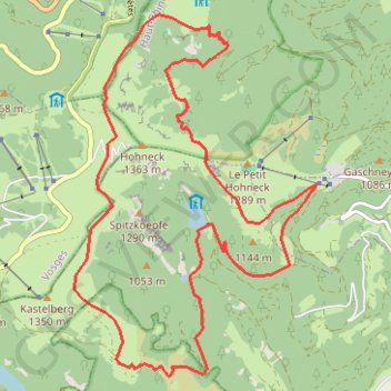Itinéraire Hohneck, distance, dénivelé, altitude, carte, profil, trace GPS
