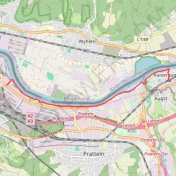 Itinéraire Balade KaiseraugSaint Muttenz, distance, dénivelé, altitude, carte, profil, trace GPS