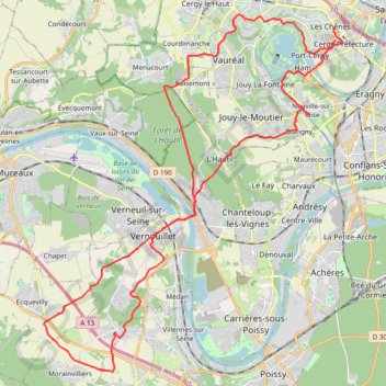 Itinéraire Morainvilliers, distance, dénivelé, altitude, carte, profil, trace GPS