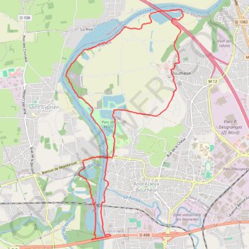 Itinéraire Bouthéon sentier des 3 ports, distance, dénivelé, altitude, carte, profil, trace GPS