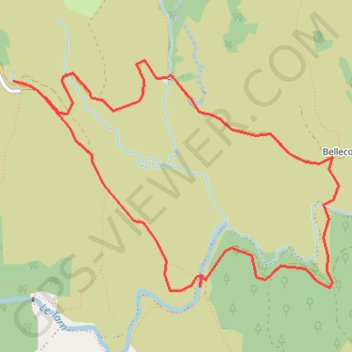Itinéraire Hameau l'Hopital - Mas Camargues - BellecoSainte - GR72 - Pont du Tarn, distance, dénivelé, altitude, carte, profil, trace GPS