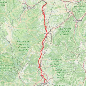 Itinéraire ViaRhôna St-Romain-en Gal /Avignon, distance, dénivelé, altitude, carte, profil, trace GPS
