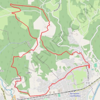 Itinéraire Cublac Jibardel les Vignes, distance, dénivelé, altitude, carte, profil, trace GPS