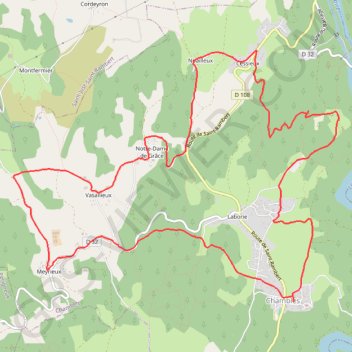 Itinéraire Chambles, distance, dénivelé, altitude, carte, profil, trace GPS