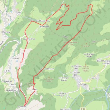Itinéraire Le col du Feu, distance, dénivelé, altitude, carte, profil, trace GPS