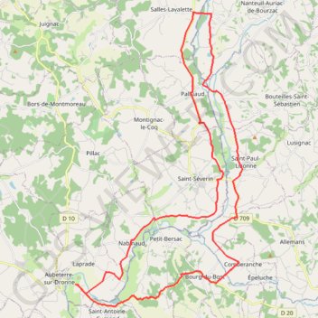 Itinéraire d'aubeterre au moulin sartier-8299944, distance, dénivelé, altitude, carte, profil, trace GPS