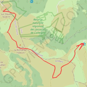 Itinéraire Jasserie de Garnier - Pierre sur Haute, distance, dénivelé, altitude, carte, profil, trace GPS