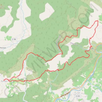 Itinéraire Eyrolles, distance, dénivelé, altitude, carte, profil, trace GPS