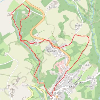 Itinéraire Boucle depuis Brasparts, distance, dénivelé, altitude, carte, profil, trace GPS