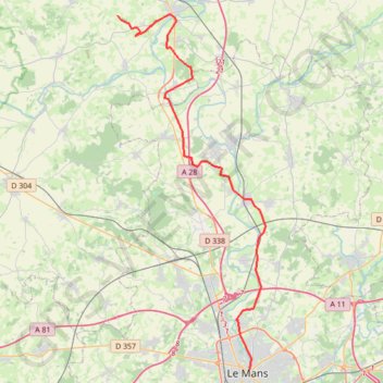 Itinéraire Beaumont le mans, distance, dénivelé, altitude, carte, profil, trace GPS
