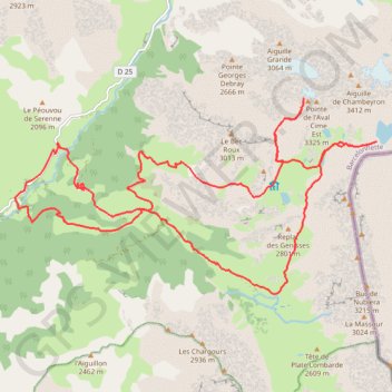 Itinéraire Pointe d'Aval, distance, dénivelé, altitude, carte, profil, trace GPS