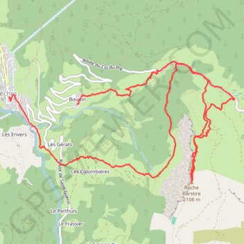 Itinéraire Roche Parstire depuis Boudin, distance, dénivelé, altitude, carte, profil, trace GPS