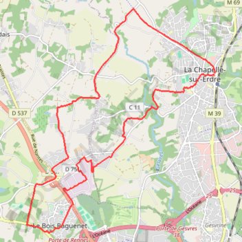 Itinéraire La Chapelle Orvault, distance, dénivelé, altitude, carte, profil, trace GPS