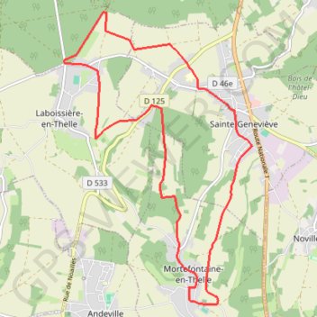 Itinéraire La Gauloisienne - Mortefontaine-en-Thelle, distance, dénivelé, altitude, carte, profil, trace GPS