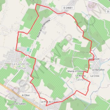Itinéraire La Lande de Fronsac, distance, dénivelé, altitude, carte, profil, trace GPS