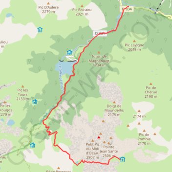 Itinéraire Rando Pyrénées - Jour 6, distance, dénivelé, altitude, carte, profil, trace GPS