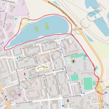 Itinéraire Woippy, tour du plan d'eau, distance, dénivelé, altitude, carte, profil, trace GPS