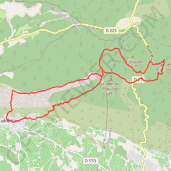 Itinéraire Puyloubier - Pain de Munitions, distance, dénivelé, altitude, carte, profil, trace GPS