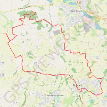 Itinéraire De Plouzané au Bois de Kervéatouz par le Menhir de Kerloas, distance, dénivelé, altitude, carte, profil, trace GPS