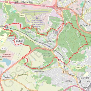 Itinéraire JOUY EN JOSAS, distance, dénivelé, altitude, carte, profil, trace GPS