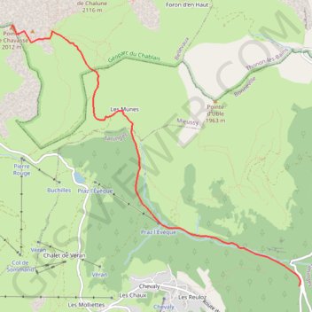 Itinéraire Pointe de Chavasse, distance, dénivelé, altitude, carte, profil, trace GPS