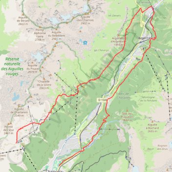 Itinéraire 23km du Mont-Blanc, distance, dénivelé, altitude, carte, profil, trace GPS