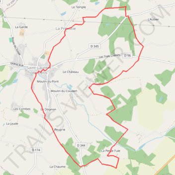 Itinéraire Saint-Laurent-de-Ceris - Sentier Bleu, distance, dénivelé, altitude, carte, profil, trace GPS