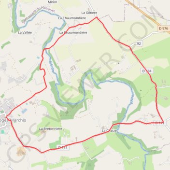 Itinéraire Course Les Loges Marchis, distance, dénivelé, altitude, carte, profil, trace GPS