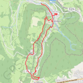 Itinéraire Baume les Messieurs, distance, dénivelé, altitude, carte, profil, trace GPS