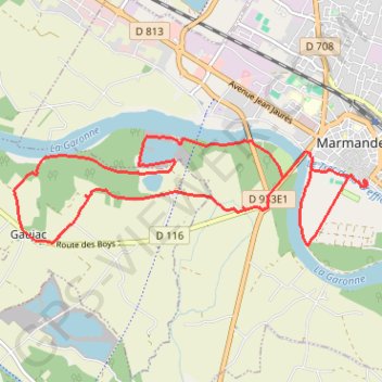 Itinéraire Les trois moulins - Marmande, distance, dénivelé, altitude, carte, profil, trace GPS