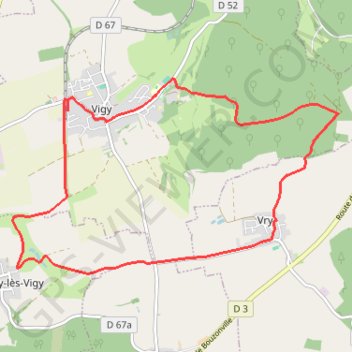 Itinéraire Randonnée du Haut Chemin - Le chemin de la Reine à Vigy, distance, dénivelé, altitude, carte, profil, trace GPS