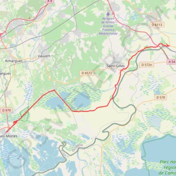 Itinéraire 33 st gilles - aigues mortes 43, distance, dénivelé, altitude, carte, profil, trace GPS