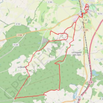 Itinéraire Le Rendez-vous d'Écouves - Sées, distance, dénivelé, altitude, carte, profil, trace GPS