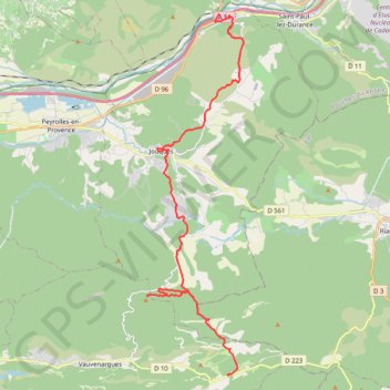 Itinéraire Chemin de la Sainte Baume. 16ème tronçon, de Pont Mirabeau à une aire de pique nique aux pieds de la Sainte Victoire, distance, dénivelé, altitude, carte, profil, trace GPS