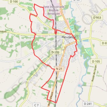 Itinéraire Balade tout autour de Fleurance, distance, dénivelé, altitude, carte, profil, trace GPS