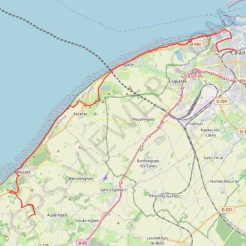 Itinéraire Sentier du littoral de Bray-Dunes au Tréport, distance, dénivelé, altitude, carte, profil, trace GPS